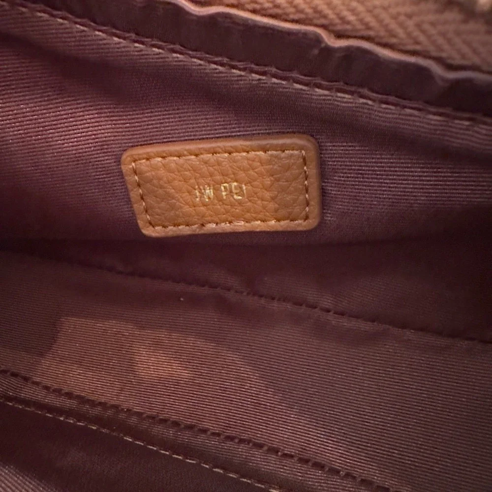 JW Pei Women's Brown Leather Shoulder Bag 'Harlee' Asymmetrical Gold Zipper NWOT